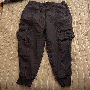 lululemon athletica Black Cargo Joggers with Drawstring Waist